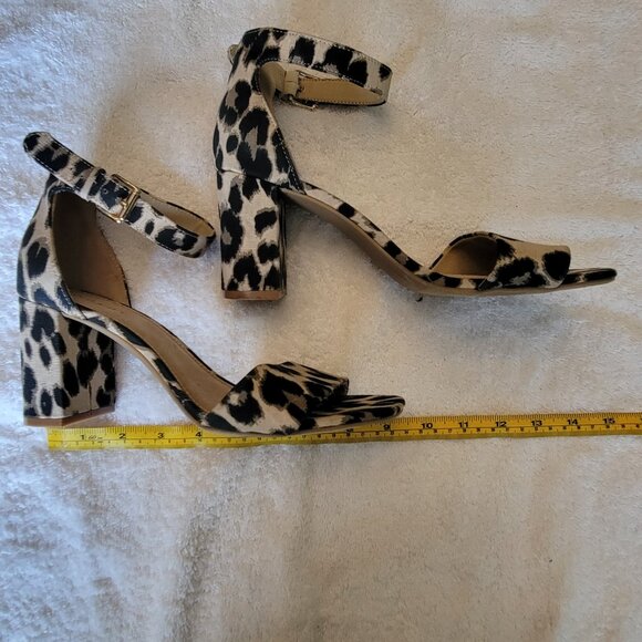 Old Navy Leopard Print 3"High Block Heel Sandals | Womens 8 | Fits Size 9 NWOT - Picture 4 of 8